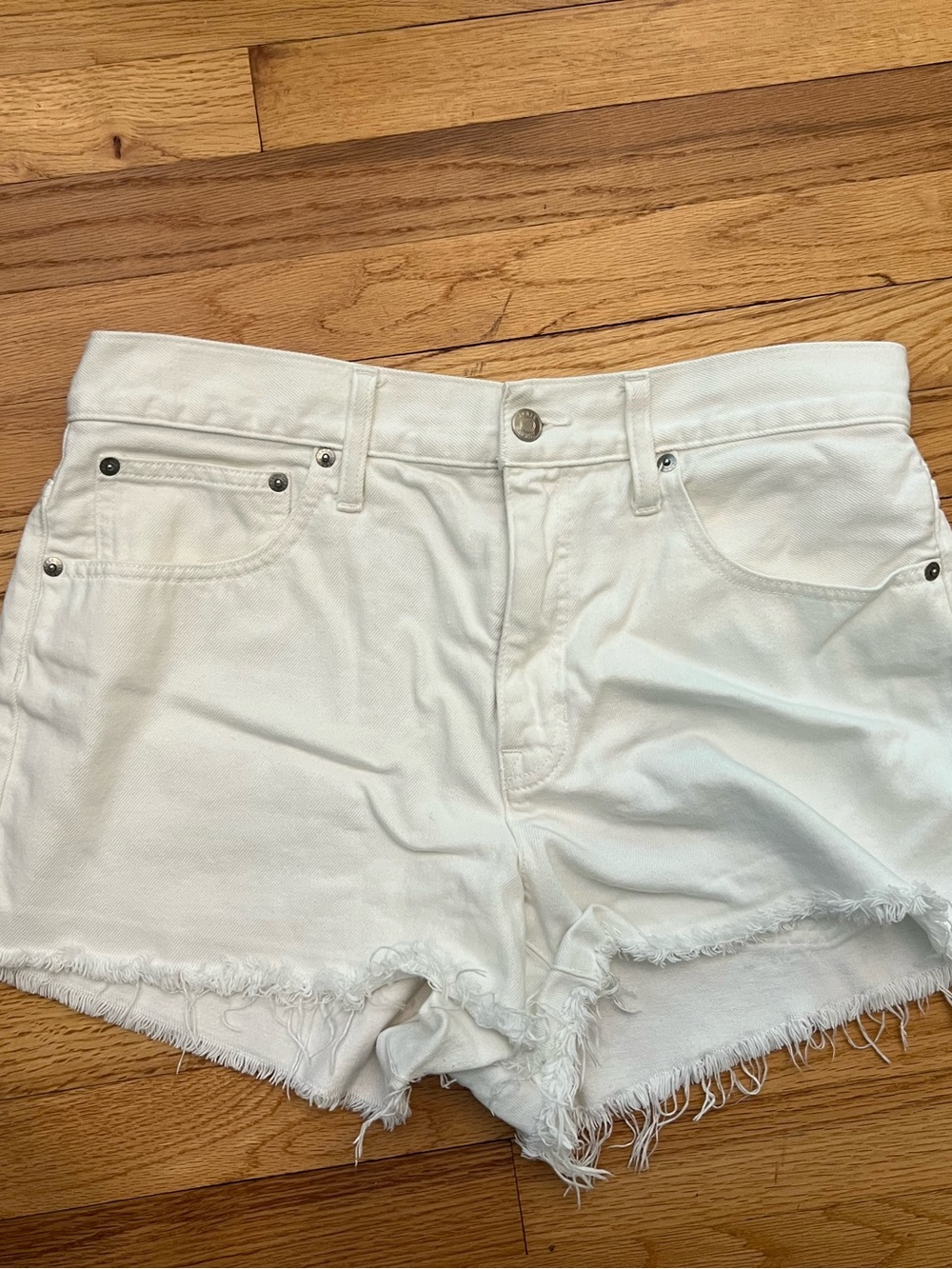J. Crew White Frayed Denim shorts 30
